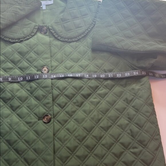 Hill House The Blake jacket leaf green Peter Pan collar neutral wide sleeve XXL - Picture 9 of 16